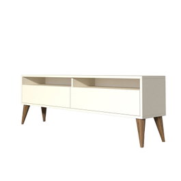 Hanah Home Mueble de TV Crema 150cm Ancho x 30cm Alto x 50cm Profundo Tablero Melamina 18mm Grosor